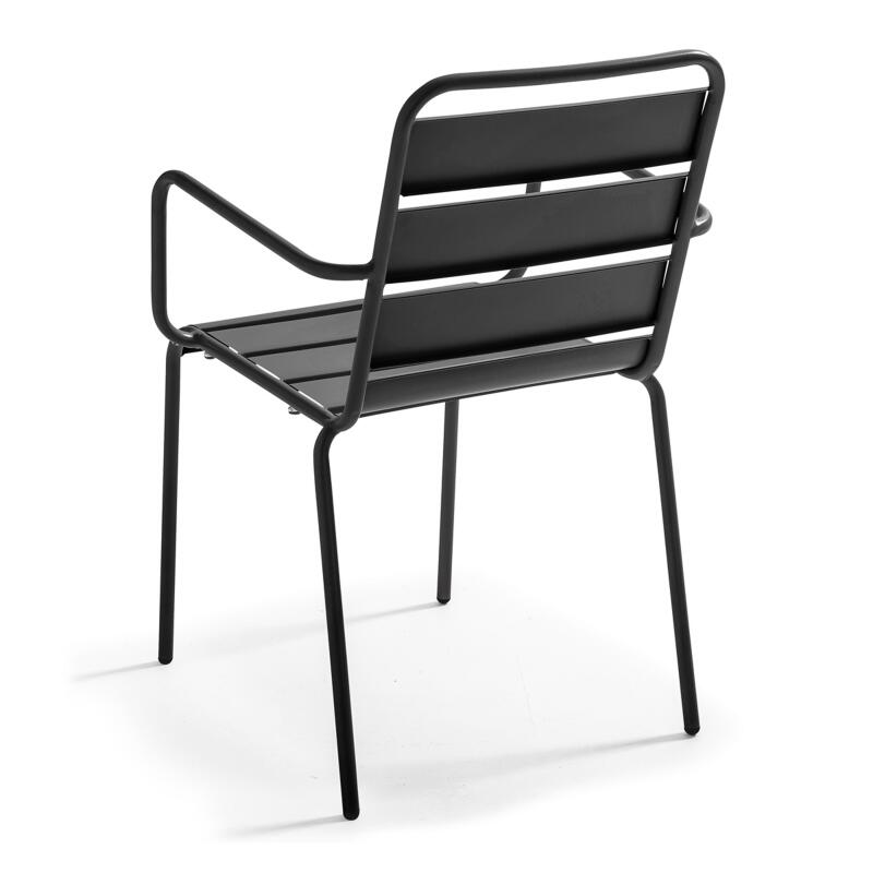 Table 70x70 cm inclinable stratifiée avec pied blanc et chaises en métal