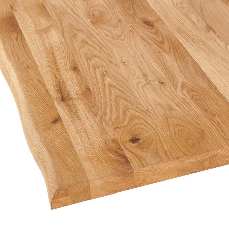 Plateau de table avec bords irréguliers 70 x 70 cm en chêne