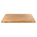 Plateau de table avec bords irréguliers 70 x 70 cm en chêne