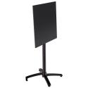 Table haute 60x60 cm inclinable stratifiée avec pied noir et chaises en métal