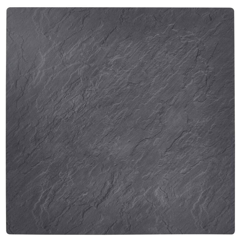 Table haute 60x60 cm inclinable stratifiée avec pied noir et chaises en métal