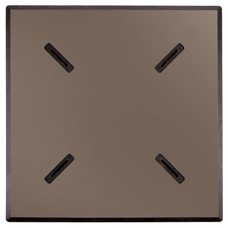 Table haute 60x60 cm inclinable stratifiée avec pied noir et chaises en métal