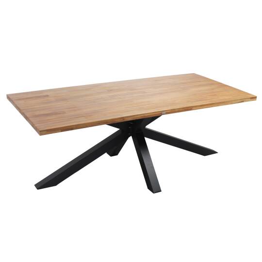 Table de jardin en aluminium et bois d'acacia 8 personnes 200x95 cm | Oviala