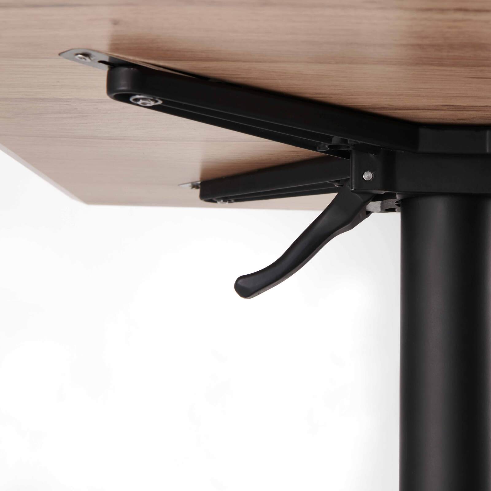 Table 60x60 cm inclinable stratifiée avec pied noir et chaises en métal