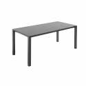 Table de jardin extensible en aluminium et pierre avec 8 chaises sans accoudoirs et 2 chaises avec accoudoirs