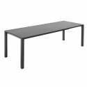 Table de jardin extensible en aluminium et pierre avec 8 chaises sans accoudoirs et 2 chaises avec accoudoirs