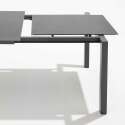 Table de jardin rectangulaire extensible (180/240 x 90 x 75 cm) en aluminium et pierre gris anthracite