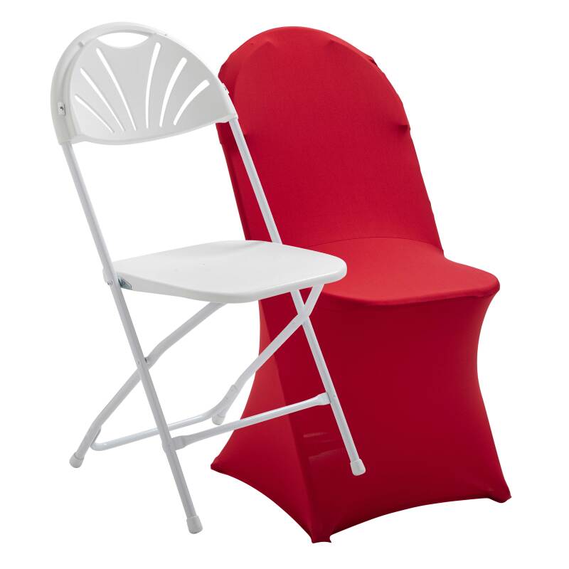 Chaise pliante et housse de chaise rouge