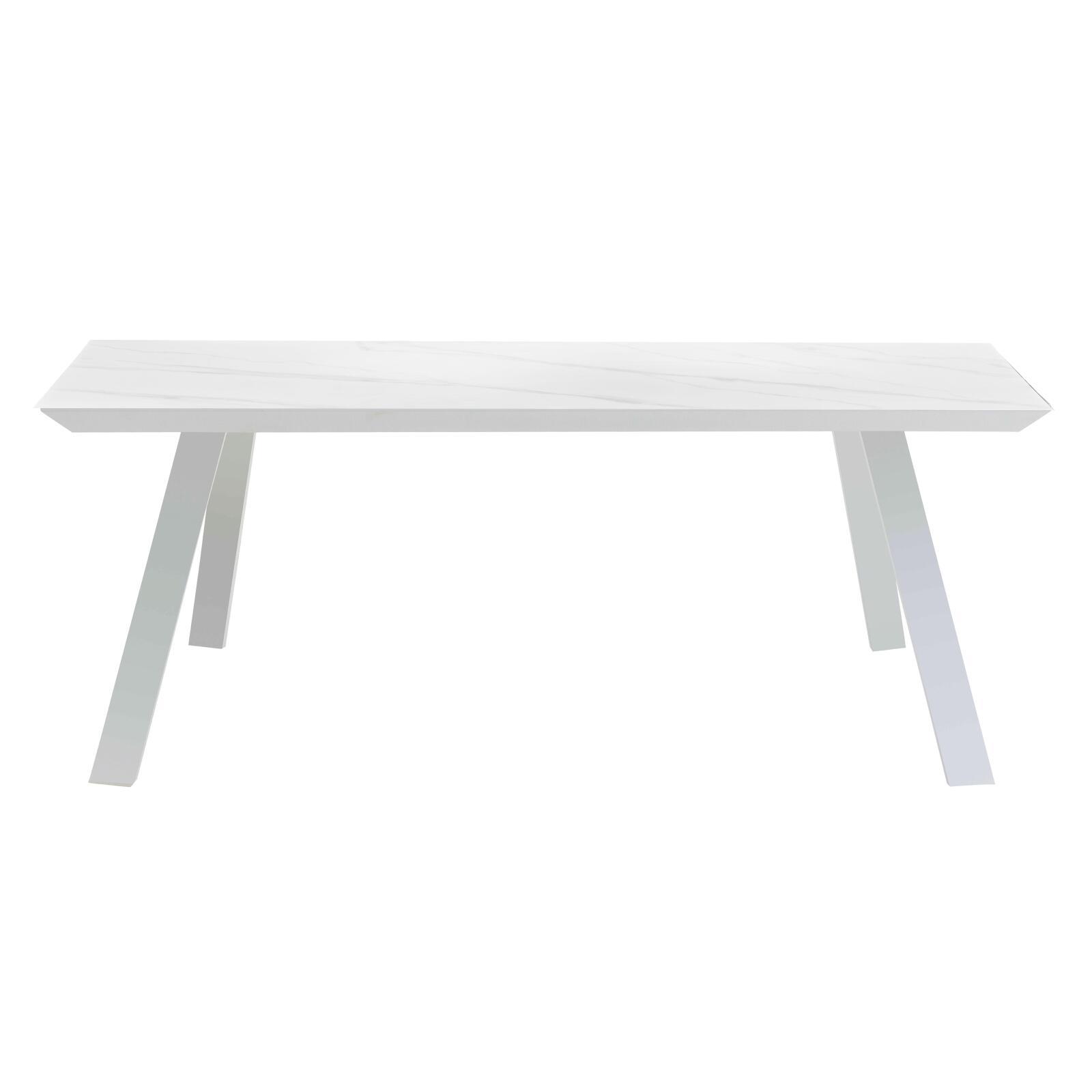 Table avec plateau en céramique esprit scandinave 8 personnes