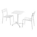 Table 60x60 cm inclinable en aluminium et 2 chaises