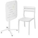 Table de terrasse 70x70 cm inclinable et 2 chaises en aluminium