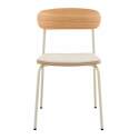 Lot de 2 chaises en métal, bois et tissu