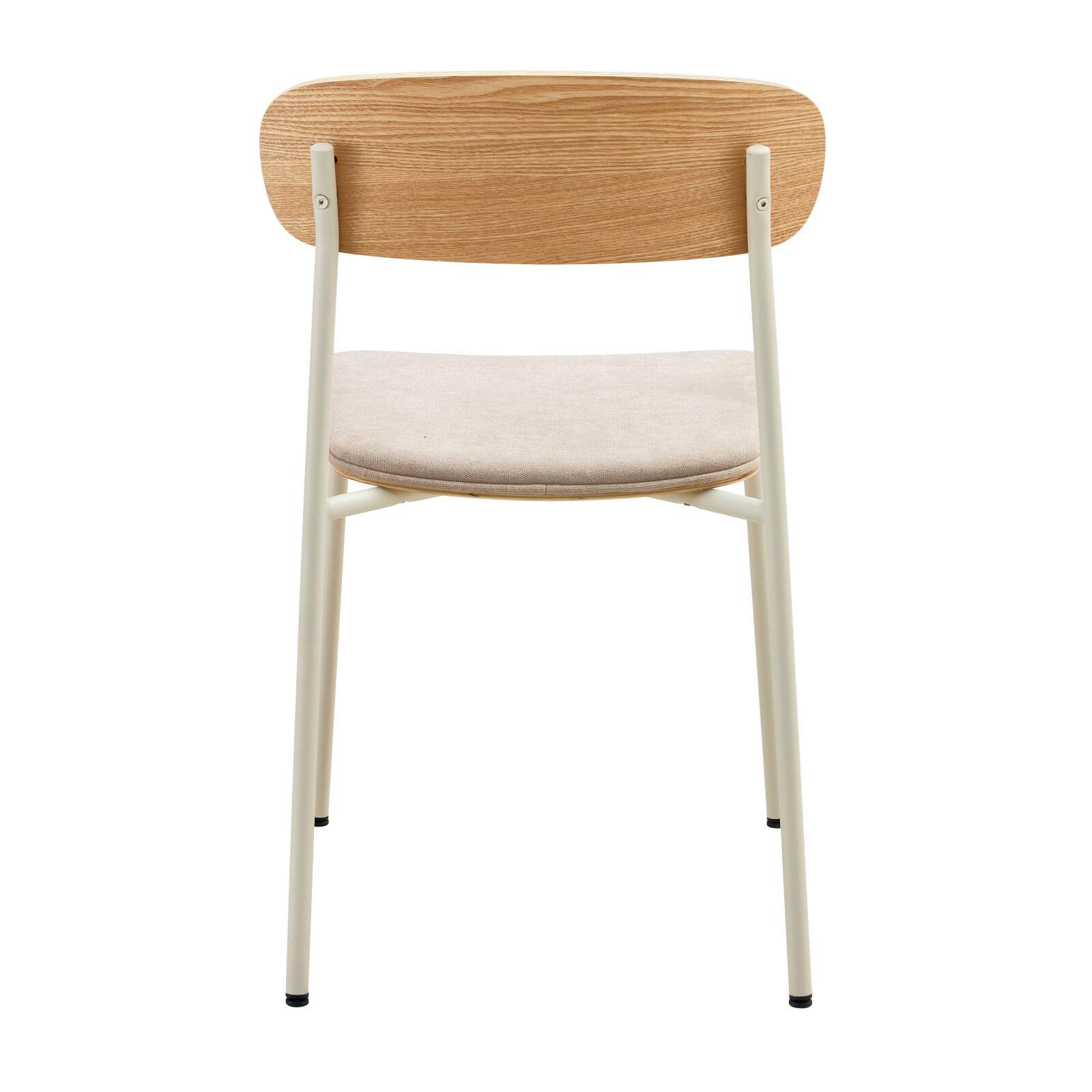 Lot de 2 chaises en métal, bois et tissu Lot de 2 chaises en métal, bois et tissu