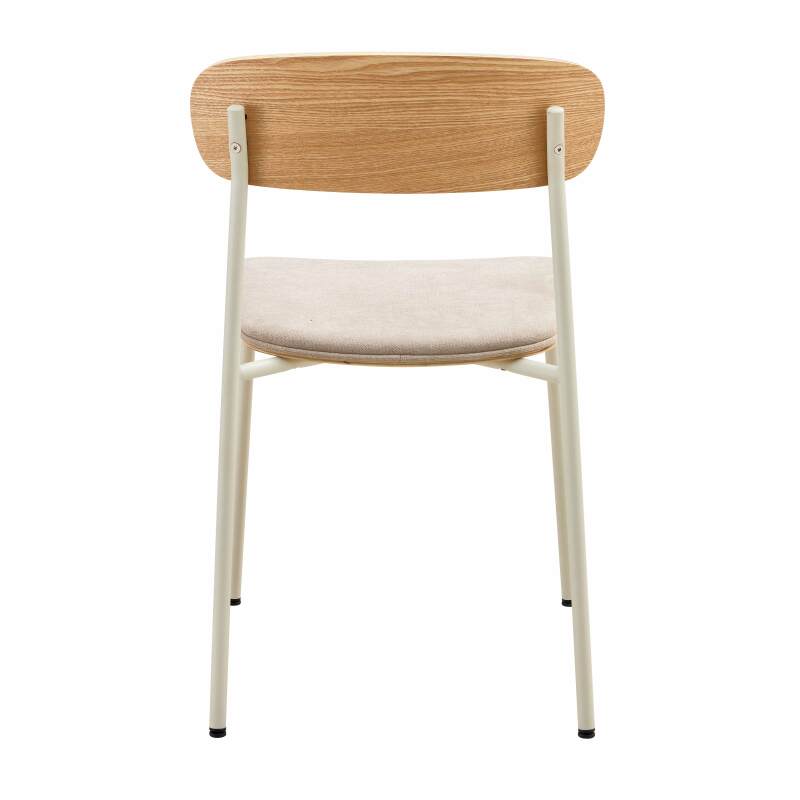 Lot de 2 chaises en métal, bois et tissu