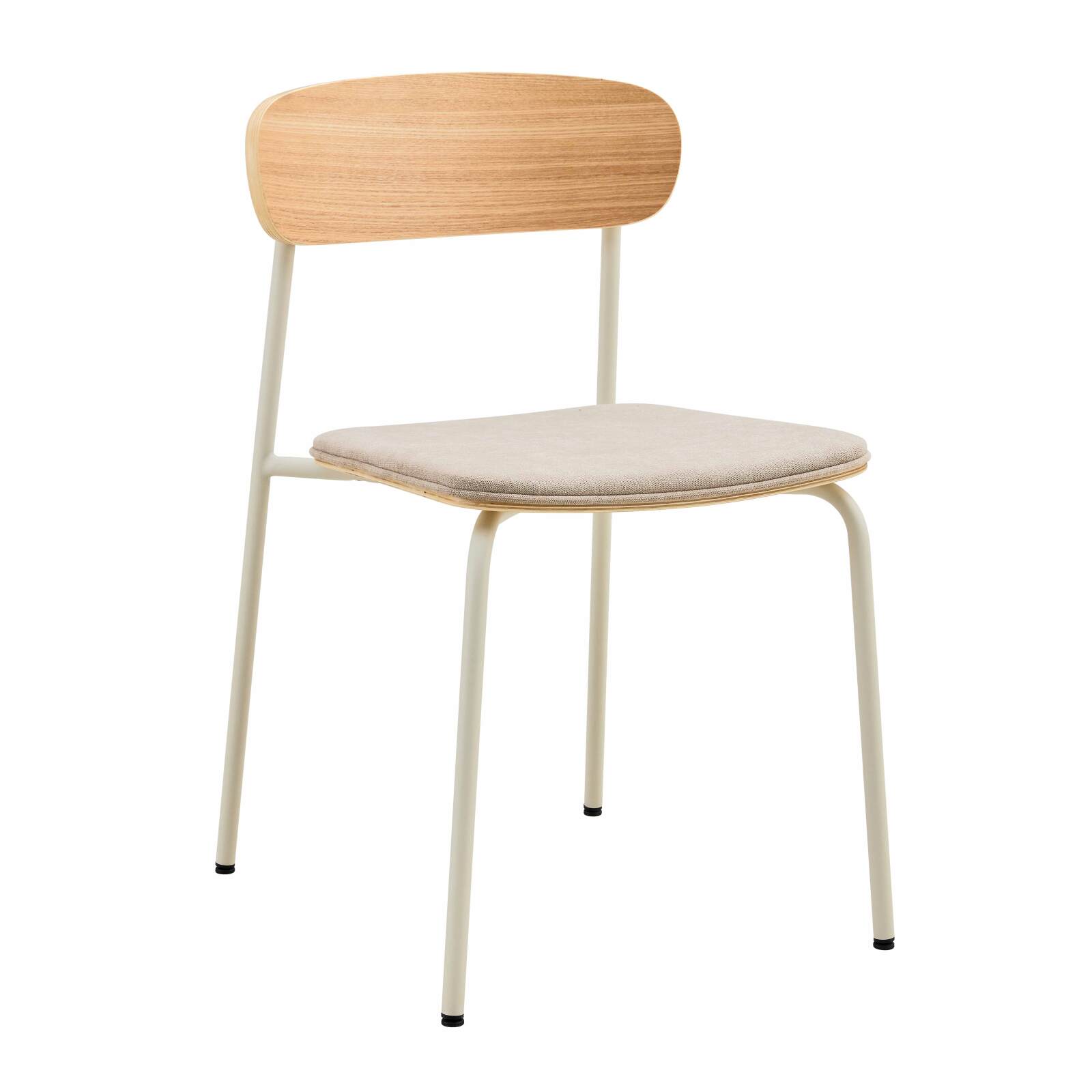 Lot de 2 chaises en métal, bois et tissu Lot de 2 chaises en métal, bois et tissu