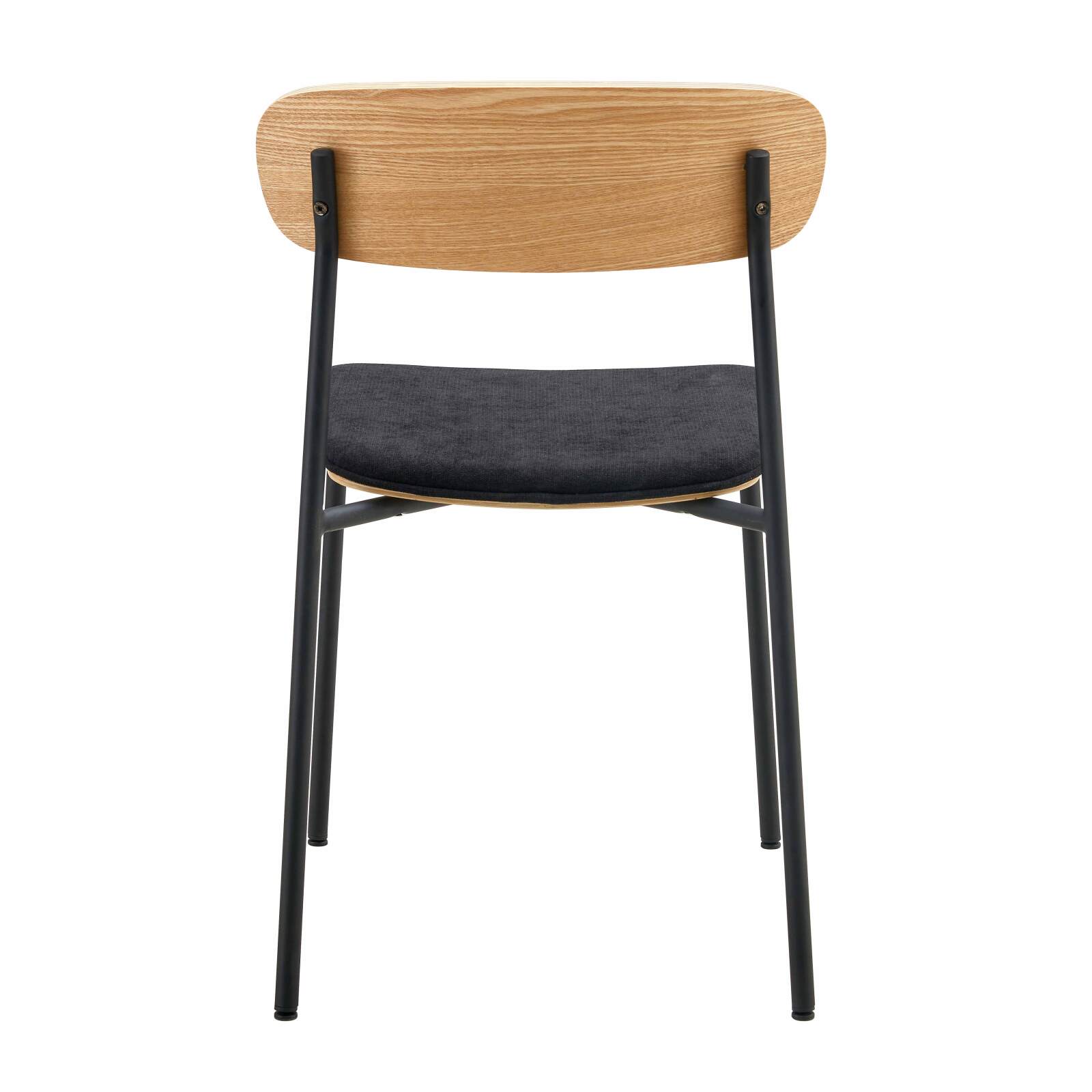 Lot de 2 chaises en métal, bois et tissu Lot de 2 chaises en métal, bois et tissu