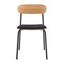 Lot de 2 chaises en métal, bois et tissu