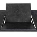Table à manger extensible en acier et MDF effet marbre noir - 6 à 8 personnes