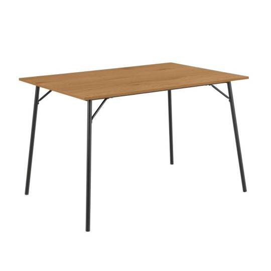 Table à manger en effet bois de chêne FSC® et métal 6 personnes | Oviala