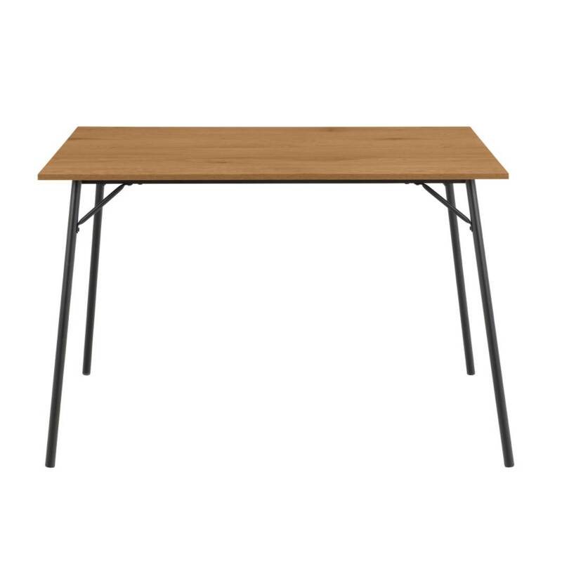 Table rectangulaire en acier et MDF effet chêne
