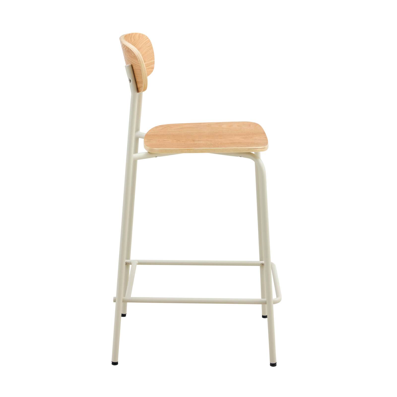 Lot de 2 chaises hautes en métal et bois Lot de 2 chaises hautes en métal et bois