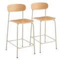 Lot de 2 chaises hautes en métal et bois