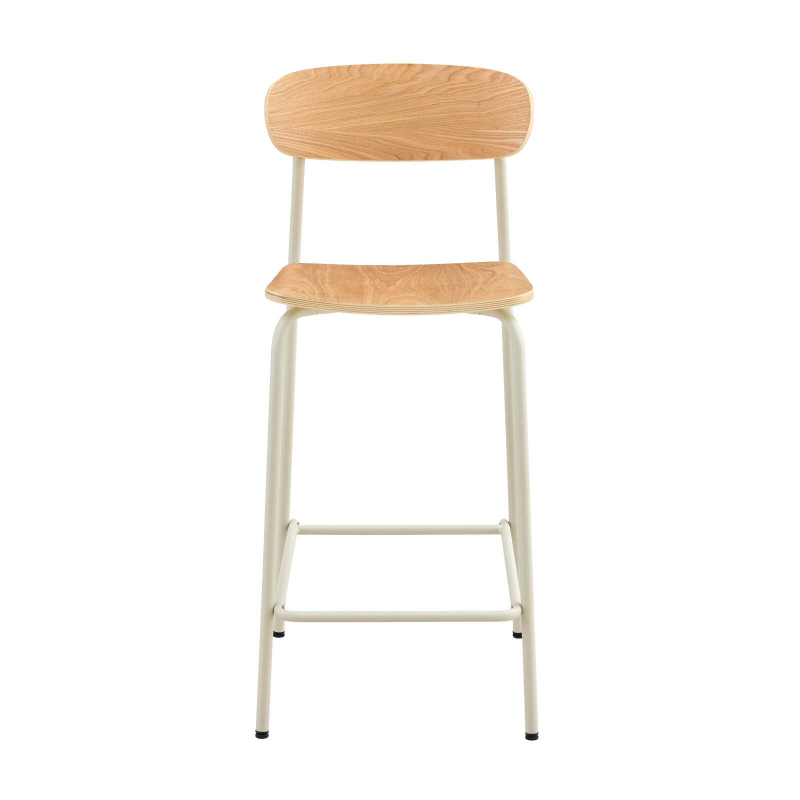 Lot de 2 chaises hautes en métal et bois Lot de 2 chaises hautes en métal et bois