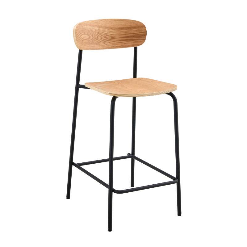 Lot de 2 chaises hautes en métal et bois (4/5)