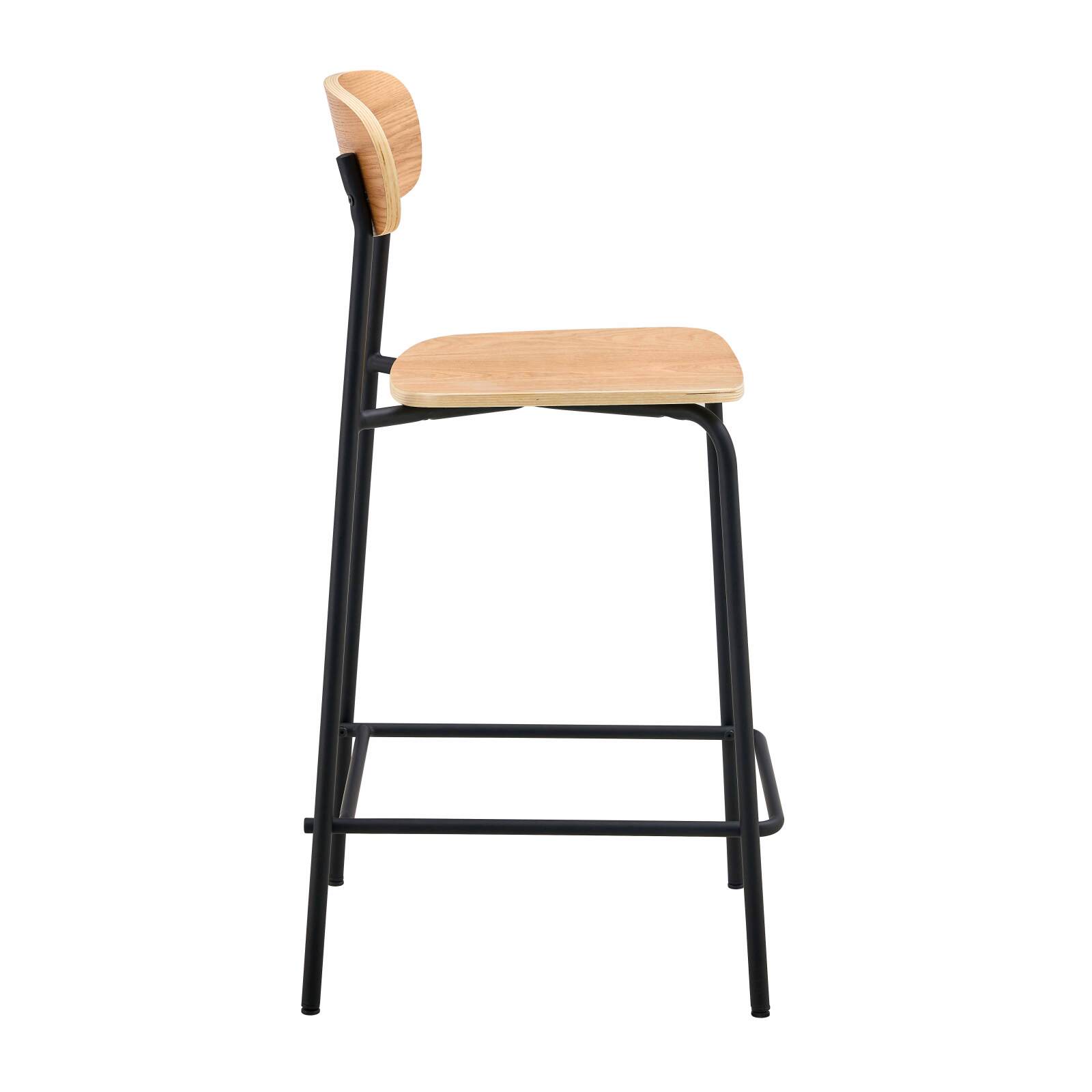 Lot de 2 chaises hautes en métal et bois