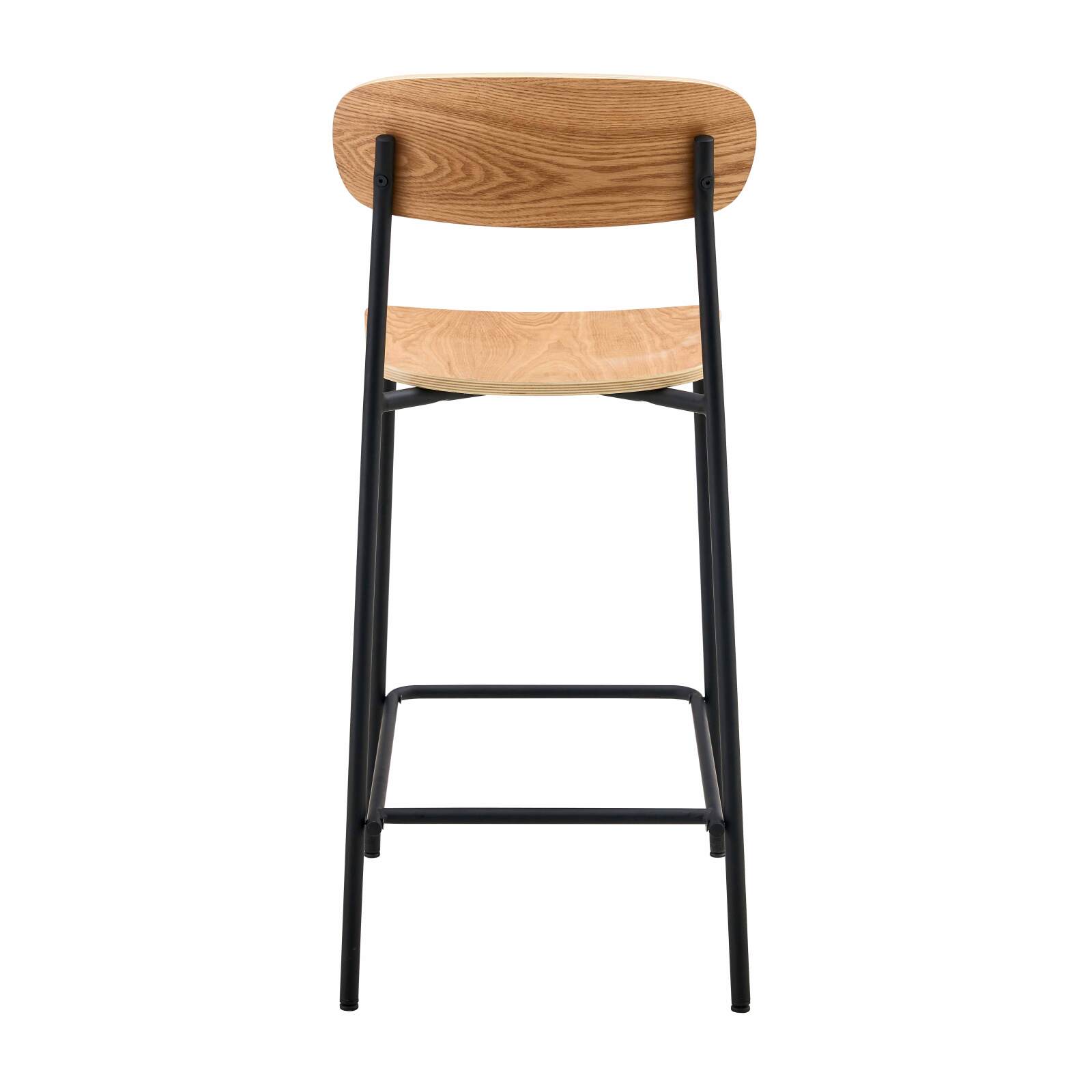 Lot de 2 chaises hautes en métal et bois