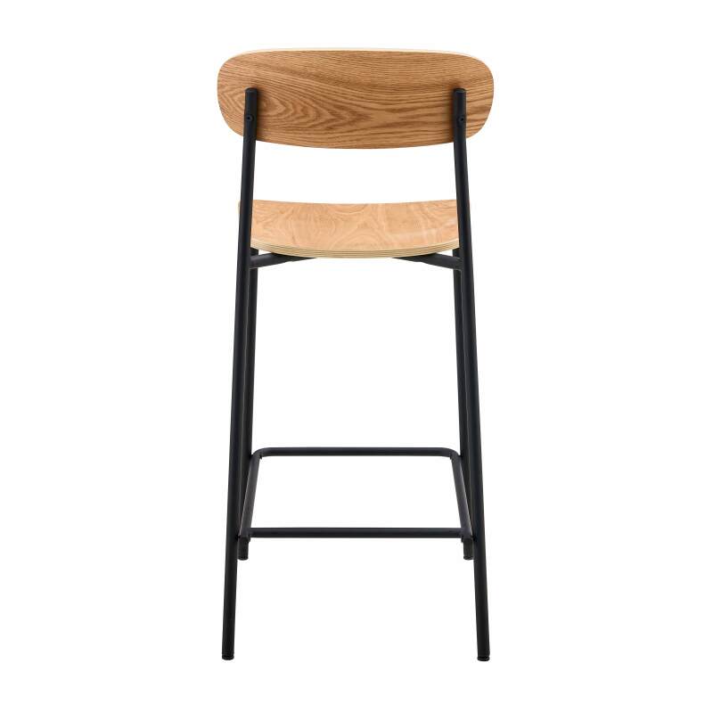 Lot de 2 chaises hautes en métal et bois