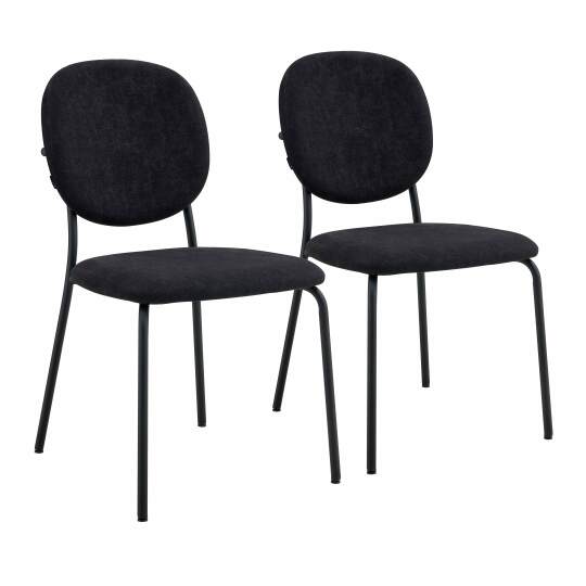 Lot de 2 chaises en acier et tissu