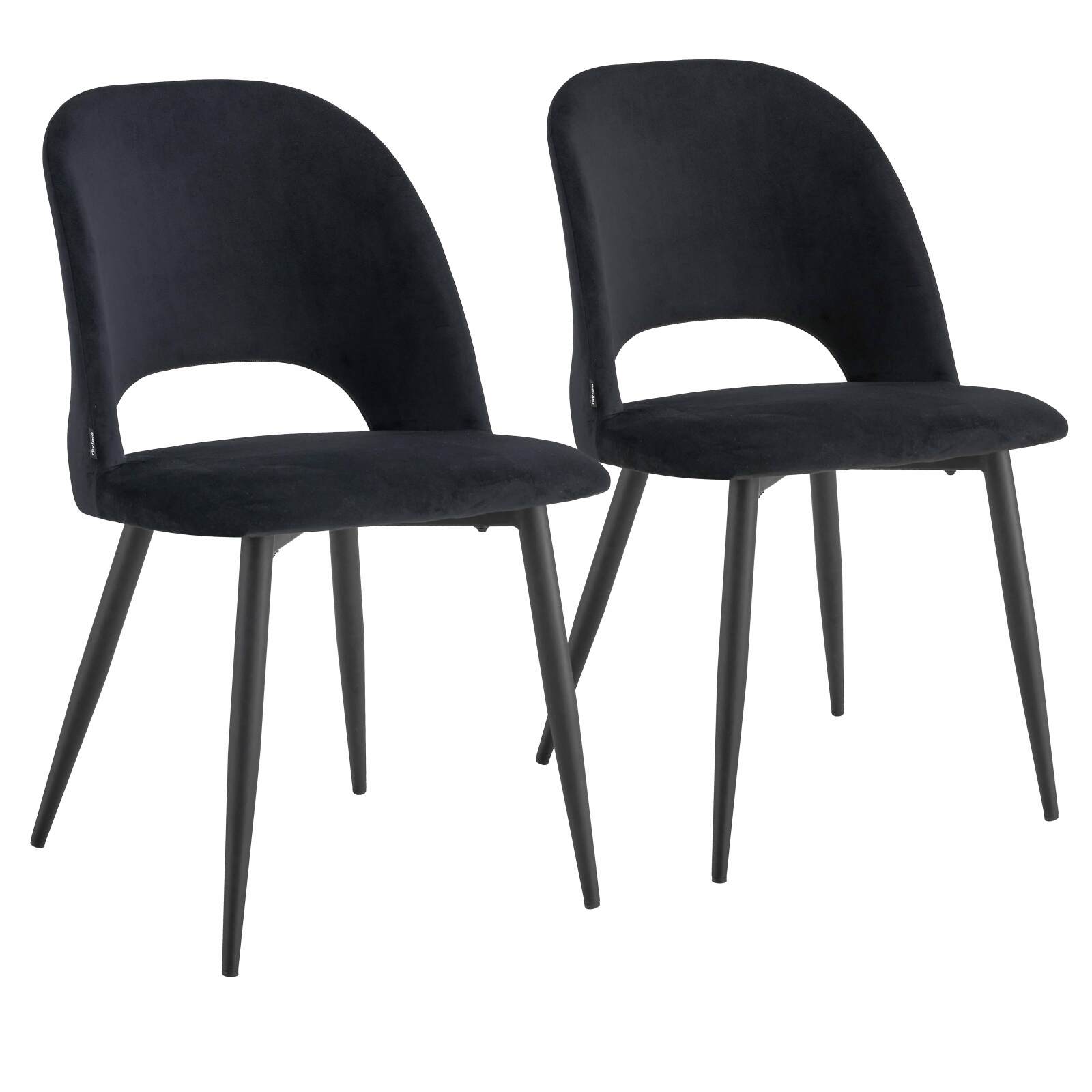 Lot de 2 chaises en acier et velours Lot de 2 chaises en acier et velours