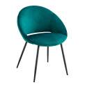 Lot de 2 chaises en acier et velours