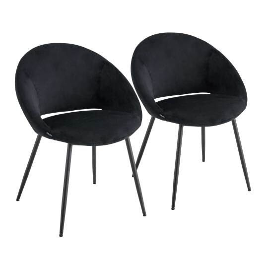 Chaises en velours et métal - Lot de 2 | Oviala
