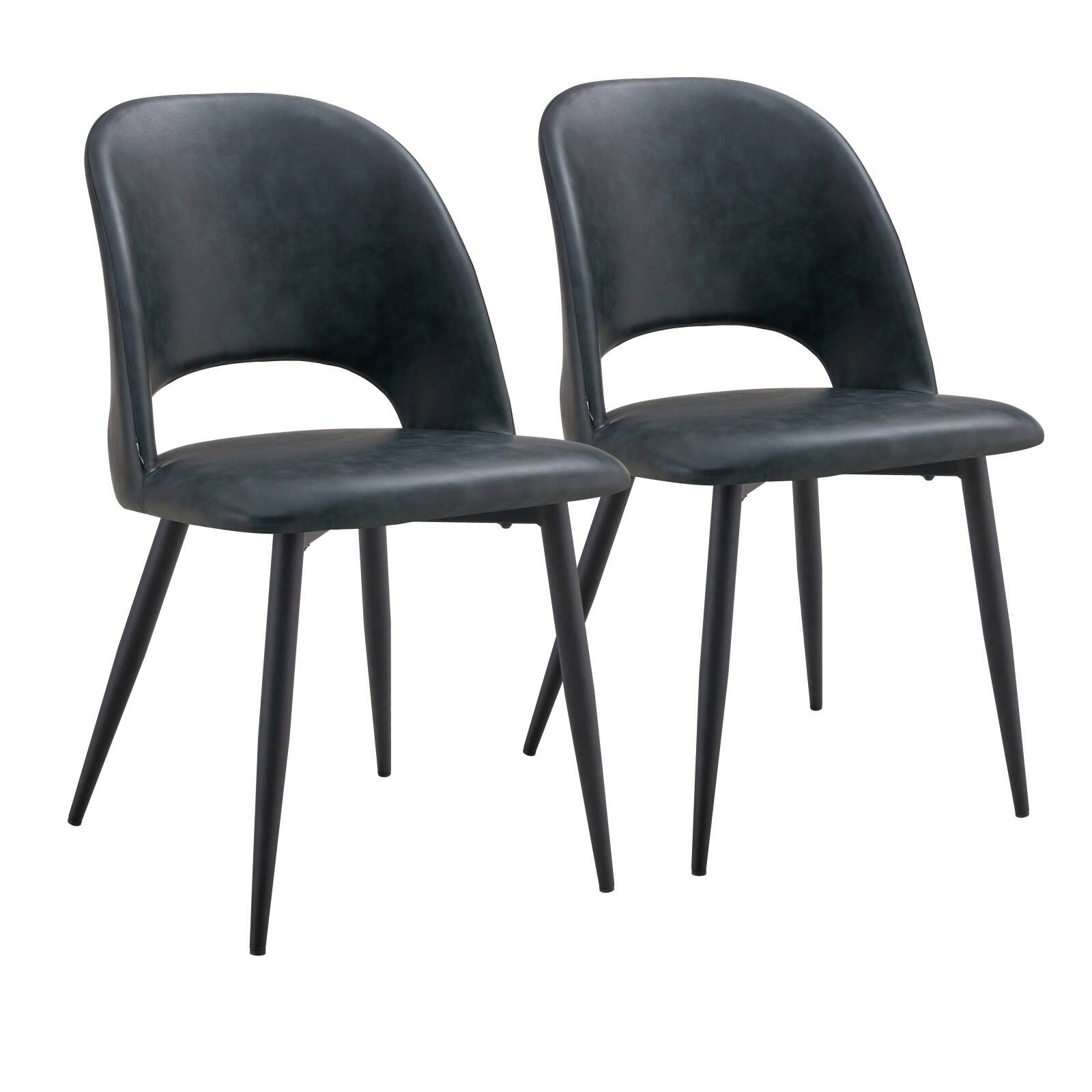 Lot de 2 chaises en acier et textile enduit Lot de 2 chaises en acier et textile enduit