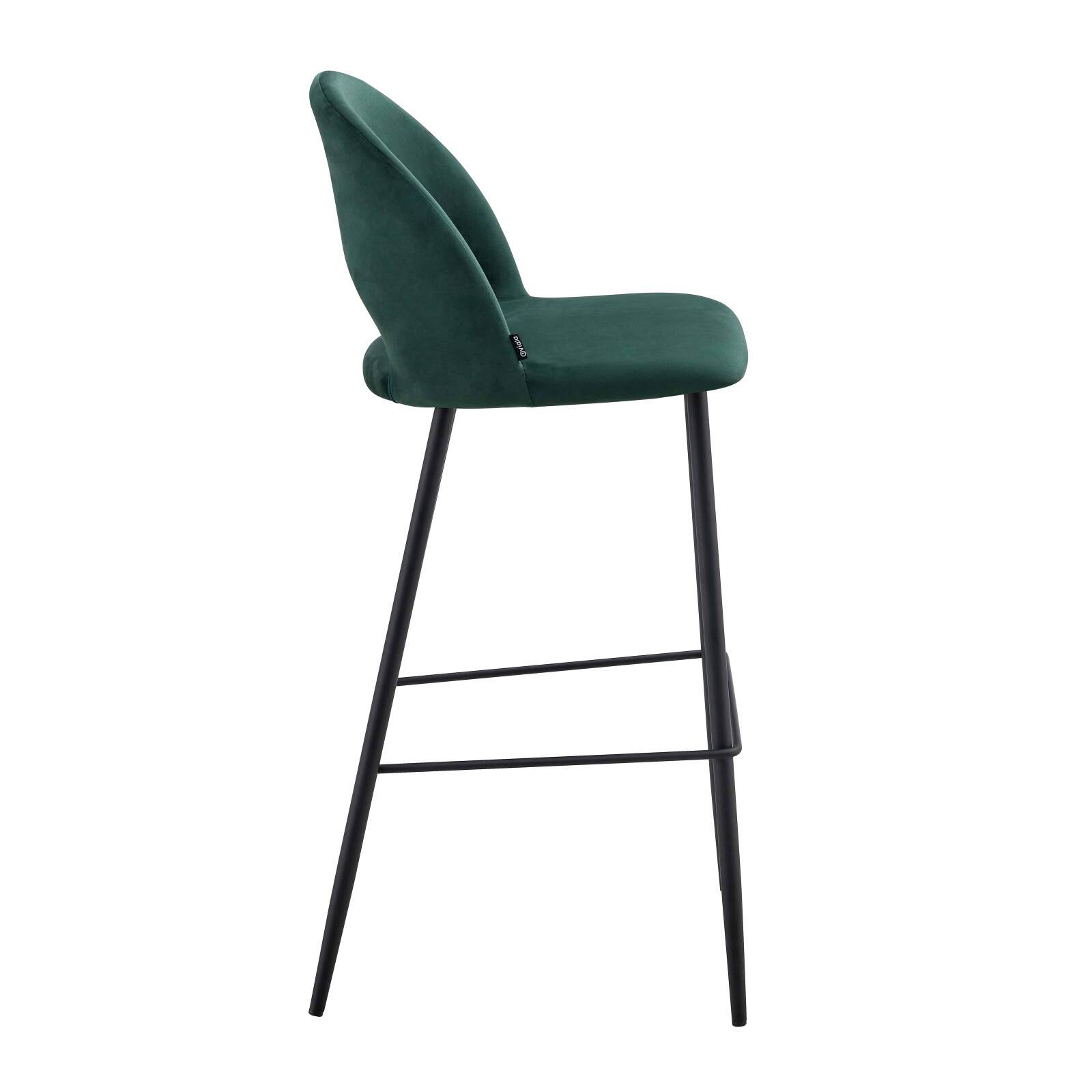 Lot de 2 chaises hautes en métal et velours