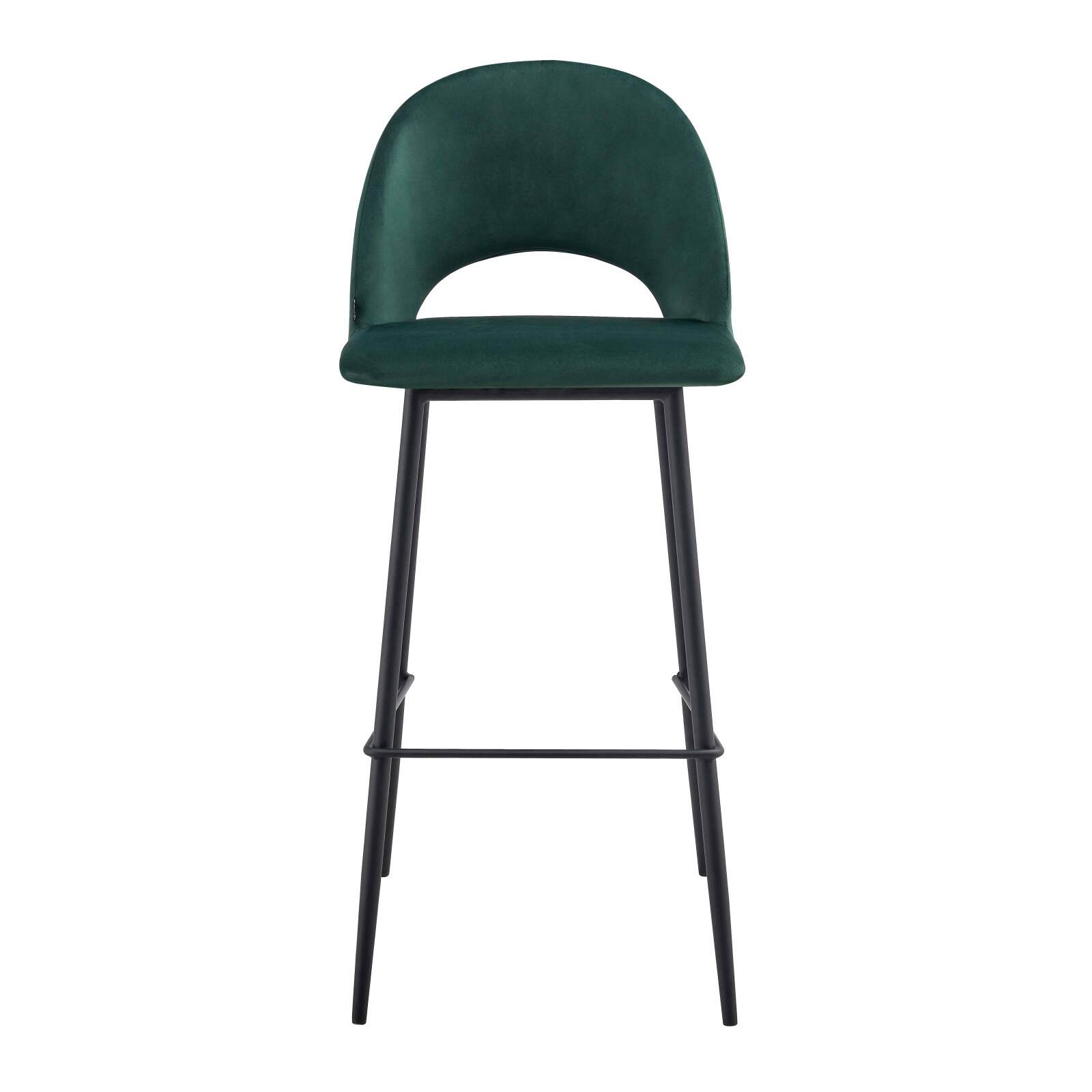 Lot de 2 chaises hautes en métal et velours