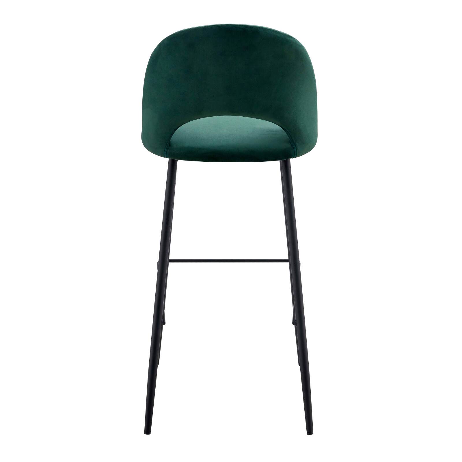 Lot de 2 chaises hautes en métal et velours