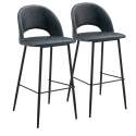 Lot de 2 chaises hautes en métal et textile enduit