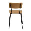 Lot de 4 chaises en acier et MDF effet chêne