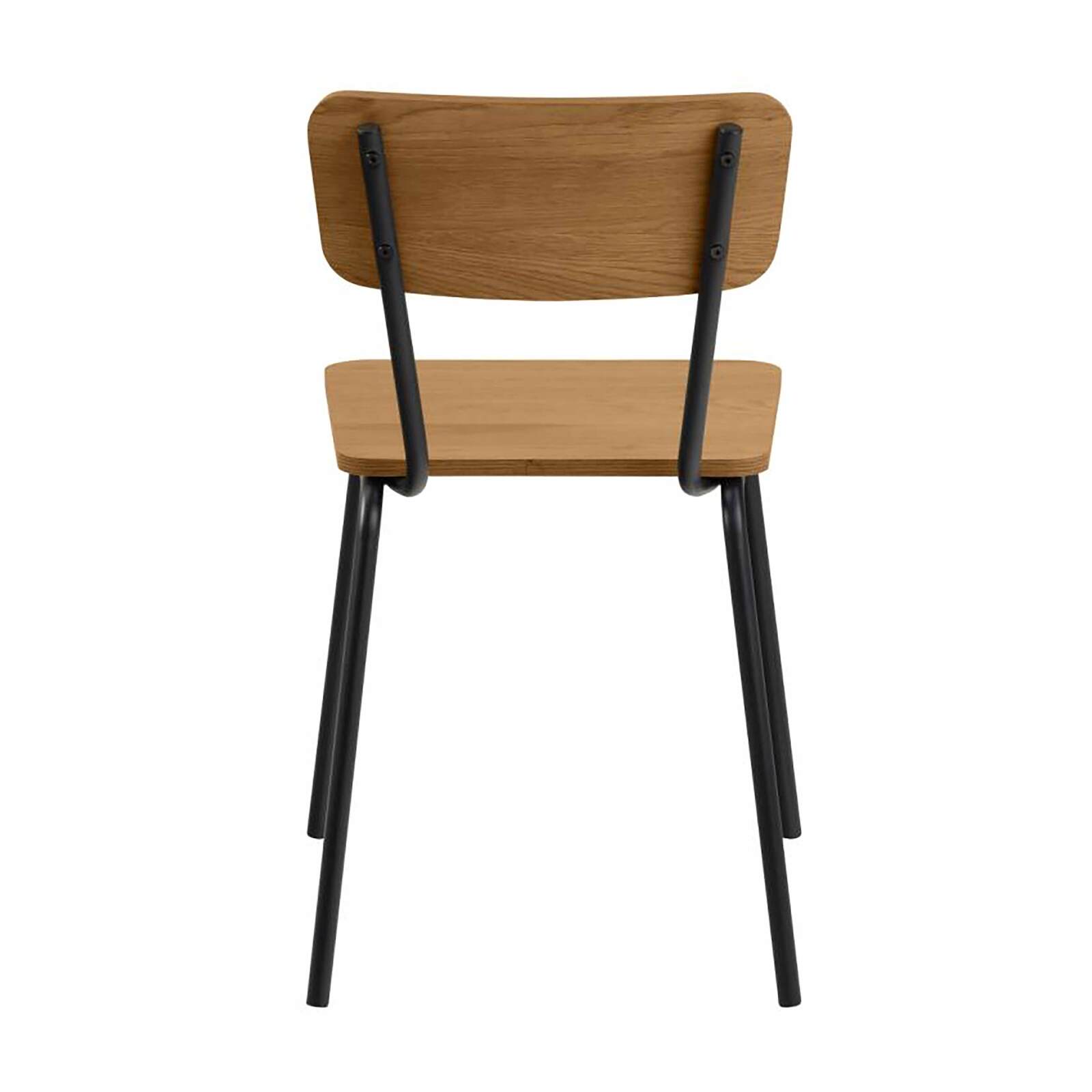 Lot de 4 chaises en acier et MDF effet chêne