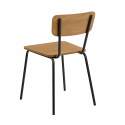 Lot de 4 chaises en acier et MDF effet chêne