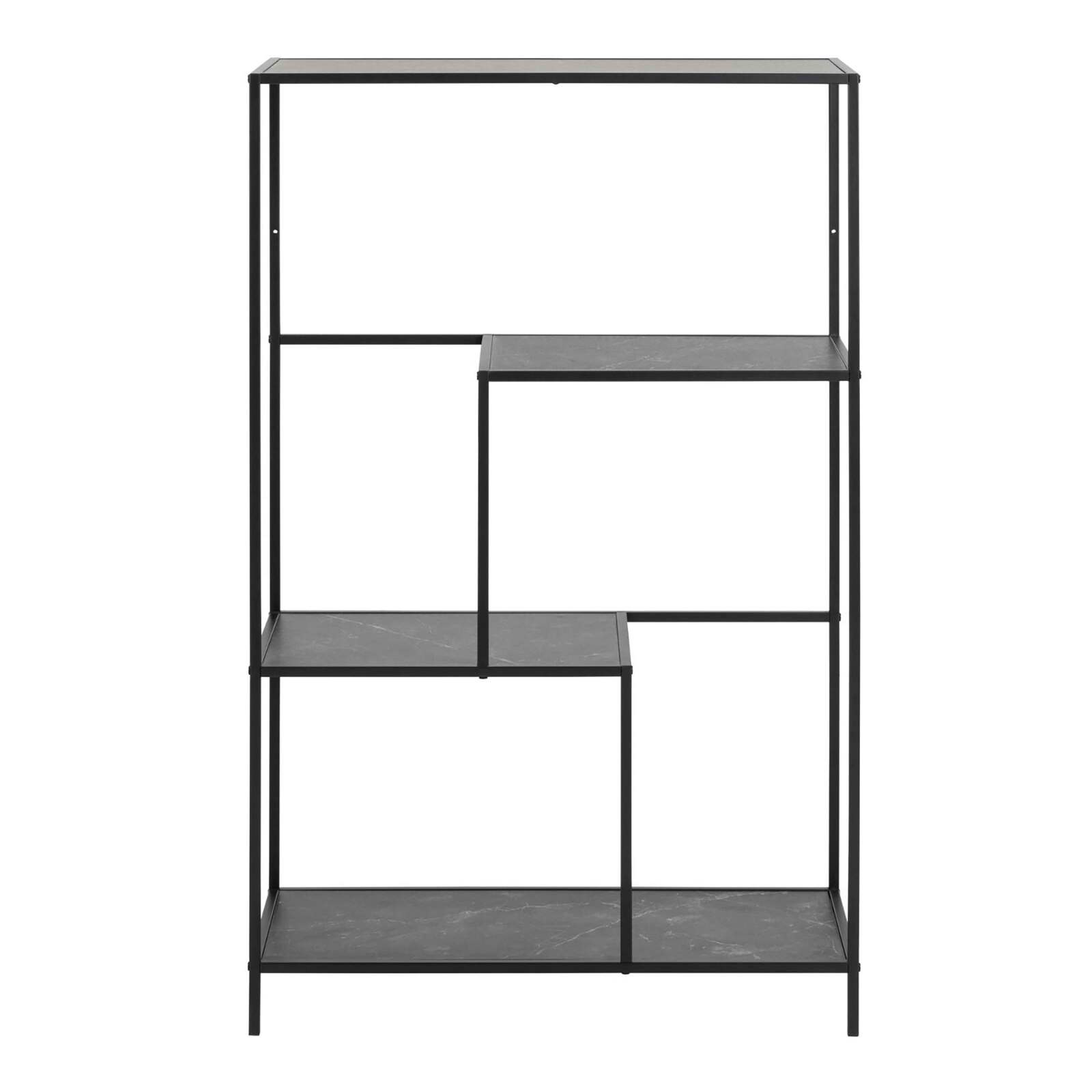 Étagère haute en acier et MDF effet marbre 114 x 72 cm