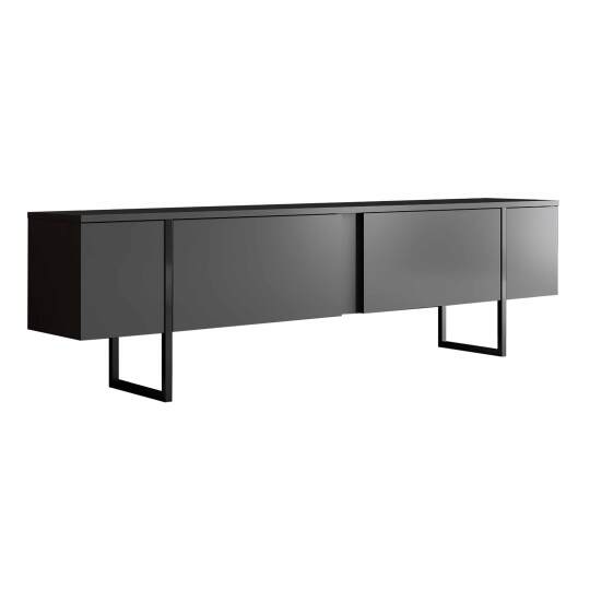 Meuble TV en mélaminé et acier 180 cm | Oviala