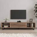 Meuble TV en mélaminé effet bois 160 cm