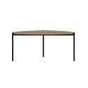 Table basse triangulaire en acier et mélaminé effet bois