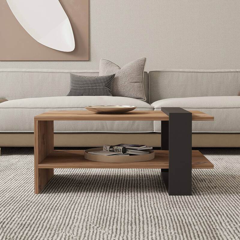 Table basse en mélaminé effet bois