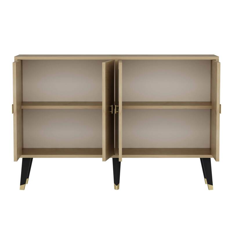 Buffet 2 portes en mélaminé effet bois FSC® (3/5)