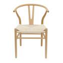 Lot de 2 chaises en bois massif FSC® avec assise en corde naturelle